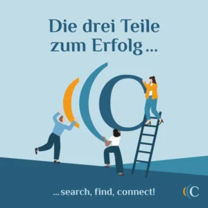Die drei Teile zum Erfolg search find connect